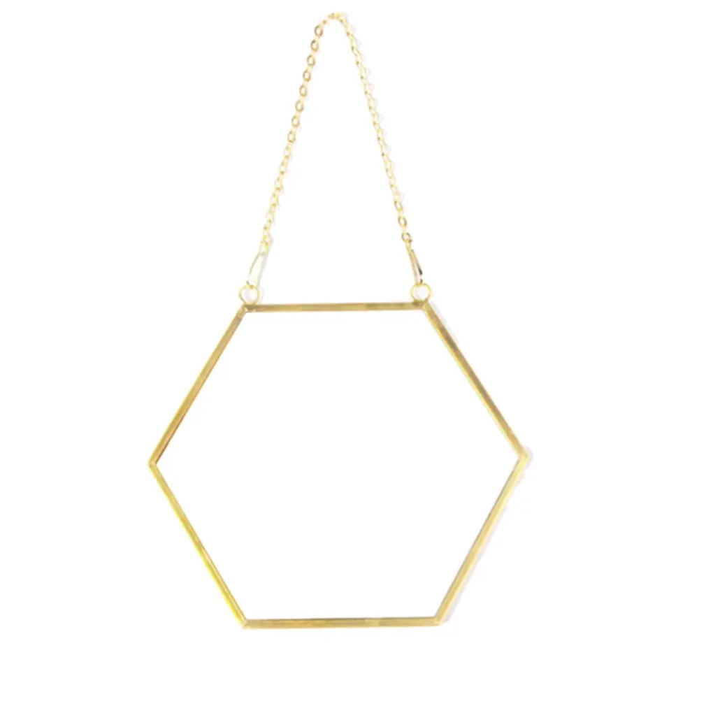 Nordic Minimalist Home Decoration Geometric Shape Gold Brass Hexagonal