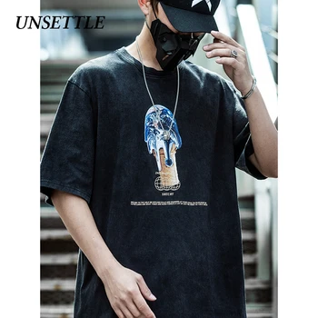 

UNSETTLE 2020SS Harajuku T-shirts Summer Men/Women Hip Hop Funny Print Sweet cone earth Tshirt Streetwear t shirts Short Sleeve