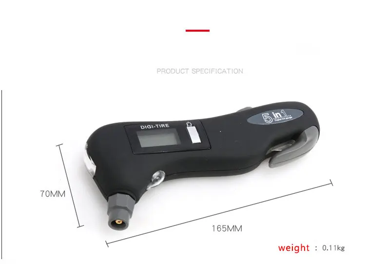 5 in1 заплатка для автомобильной покрышки манометр для измерения давления в шинах манометр