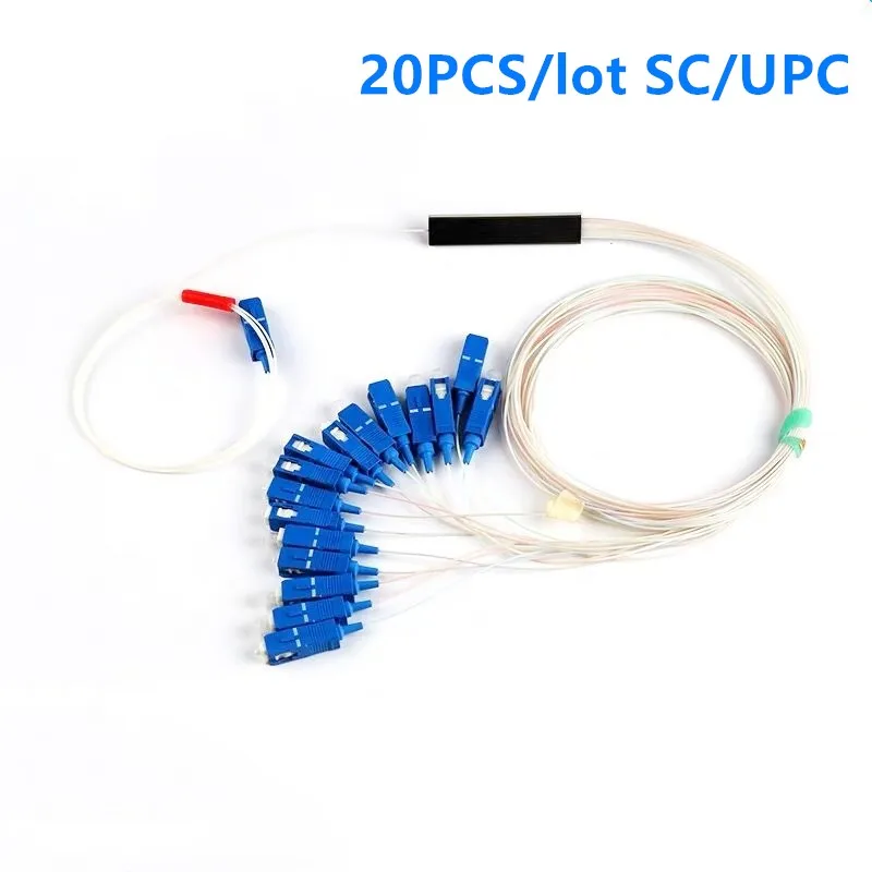 0,9 мм G657A волокно 1X16 SC/UPC разъем разветвителя ПЛК для FTTH - Цвет: 20PCS
