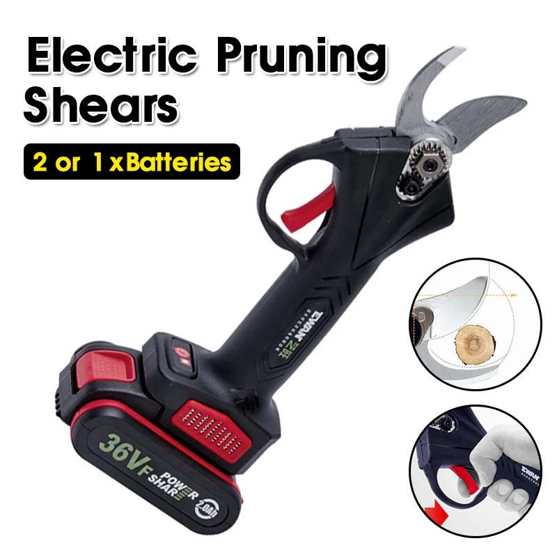 

36VF Cordless Pruner Lithium-ion Pruning Shear Efficient Fruit Tree Bonsai Pruning Electric Tree Branches Cutter Landscaping