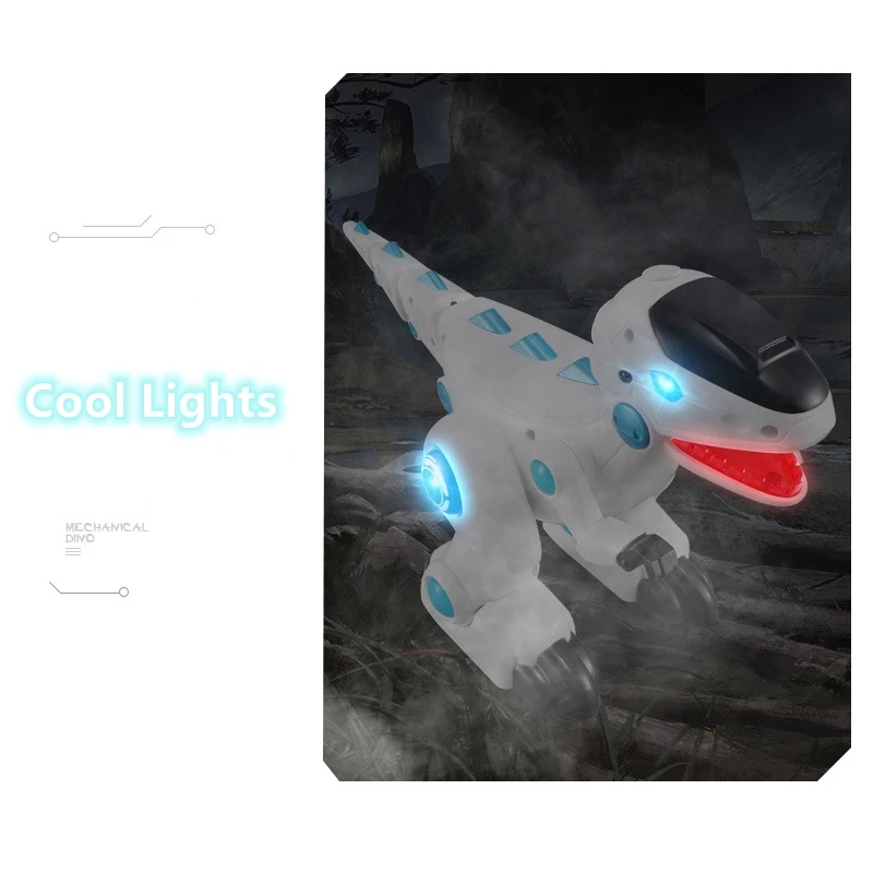 Smart Electric Programe Remote Control Dinosaur Atomization Bionic Swing Tail Sing&Dance Cool Lights Remote Control Dinosaur Toy 2