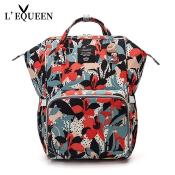 

LEQUEEN Diaper Bag Mummy Maternity Baby Bags Small Travel Grey Baby Nappy Changing Backpack Women Lunch Bag Stroller Organizer
