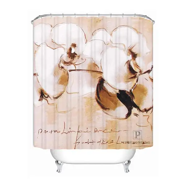 Shower Curtain Пользовательские Ретро Цветы@ 01 душ Шторы Mildewproof Водонепроницаемый полиэстер различные размеры#180417-03-160 - Цвет: Shower Curtain