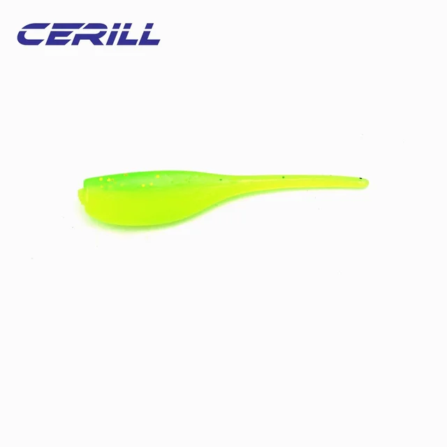 Lot 10-20 Shiner Soft Fishing Lure Mini Double Color Single Needle Tail Silicone Artificial Worm Bait Wobblers Swimbait Tackle Color 7