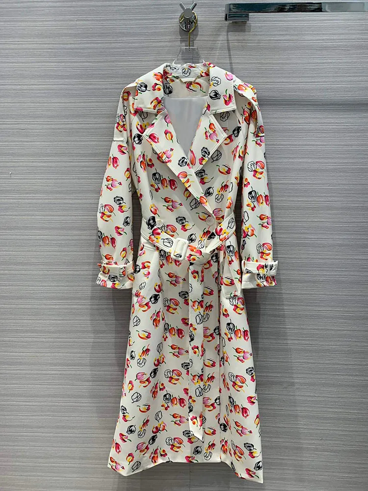 

2019 Autumn Women's New Fashion Elegant Slim Shoulder Single-breasted Long Windbreaker Jacket Free Shipping Worldwide