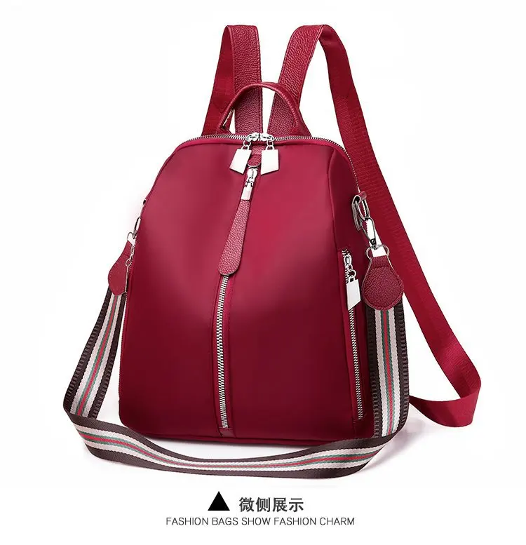New Style Oxford Cloth Top Grade Elegant Hot Selling Waterproof Casual Backpack Hipster Ribbon WOMEN'S Bag Wholesale 383