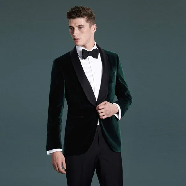 Dark green velvet jacket mens Clearance