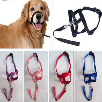 

2020 New Nylon Dogs Head Collar Dog Training Halter Dog Muzzle Adjustable Pet Head Collar Stops Dog Pulling Training Nose Reigns