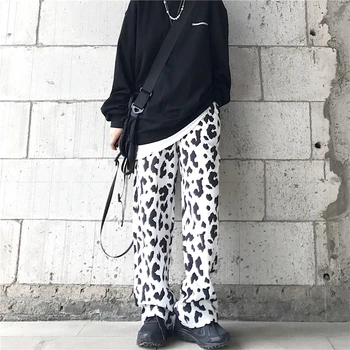 

Men's casual pants 2020 spring and summer new retro casual cow pattern wide leg trousers young personality trend men's clothing