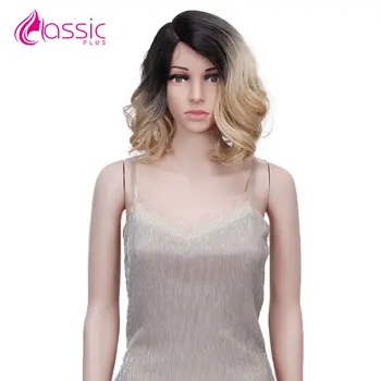 

Classic Plus Synthetic Short Bob Hair Wig For Black Women Ombre Pink Blond Color Natural Wavy Bob Wig Heat Resistant Cosplay Wig