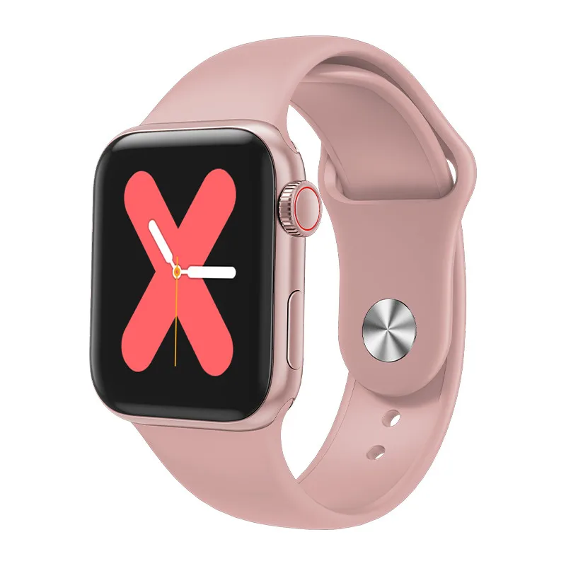 IWO 15 W68 44 мм смарт часы женские монитор сердечного ритма напоминание о звонках 1:1 часы 5 для Android Apple PK IWO 8 11 12 Pro - Цвет: Pink Silica gel