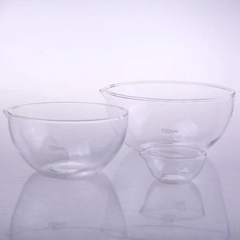 

60mm Diameter Glass Evaporating dish plat bottom with spout For Chemistry Laboratory