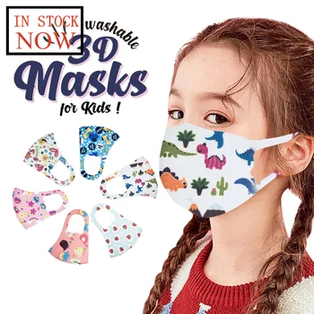 

6Pcs Children Kids Boys Girls Washable Cartoon Lovely Mask Face Maskswashable And Reusable Masks Mouth-muffle Mascarillas