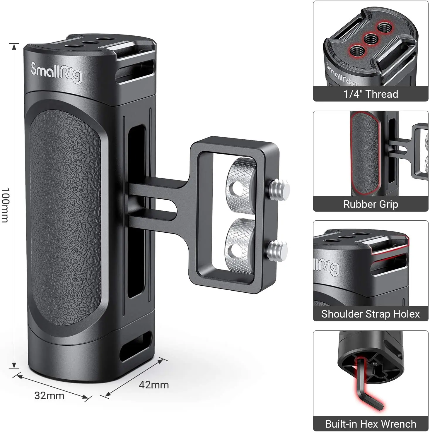 Smallrig Mini Side Handle para Universal Câmera Cage Inclui 14 Thread Holes 18 mm Distância no Lado 2916 - Image 3