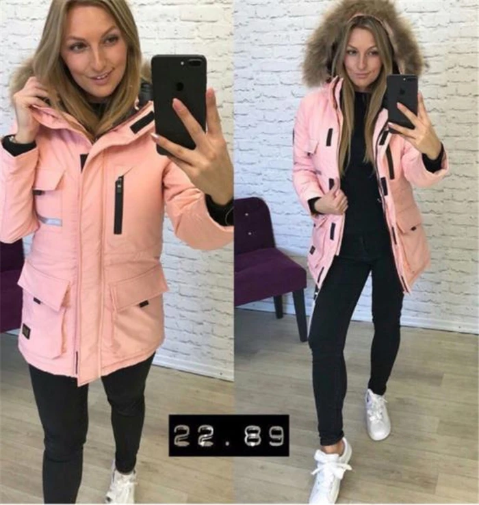 Новинка весны, теплое женское пальто с меховым воротником, AliExpress