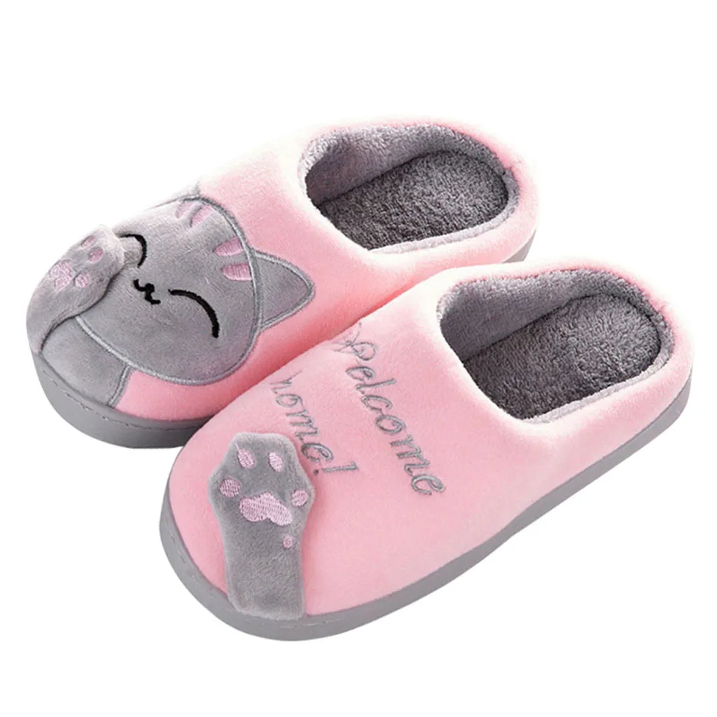 Kids Baby Boys Girls Winter Slippers Cartoon Cat Non-slip Home Indoors Shoes Warm Casual kids shoes pantuflas Sapato Infantil