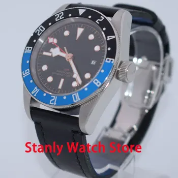 

Solid Corgeut 41mm Black Sterile Dial Blue Black Rotating Bezel GMT Function Luminous Sapphire Automatic Movement Men's Watch