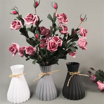 

Plastic vases home decor accessories anti-ceramic vases European wedding modern decorations Wicker-like Unbreakable creative