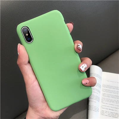 Green MaxGear чехол для iPhone X XS 11 Pro Max XR 8 7 6 6S Plus анти отпечатков пальцев Чехлы мягкие силиконовые матовые ультра тонкий чехол - Цвет: Green