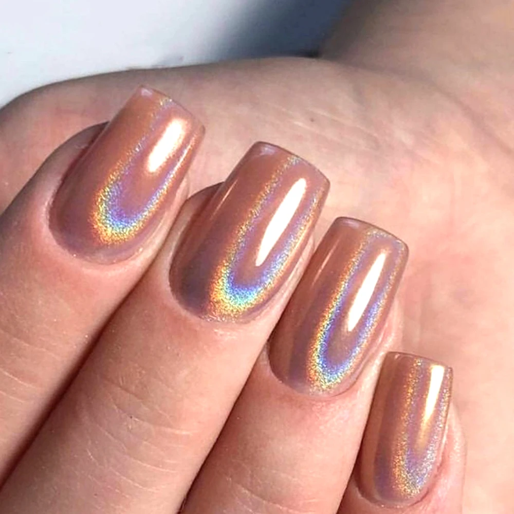 0,5 г лазерный блеск для ногтей Holo Shimmer Порошковая голографическая зеркальная Ослепительная Пыль для украшения ногтей своими руками хромированная пигментная LALB01-06-1