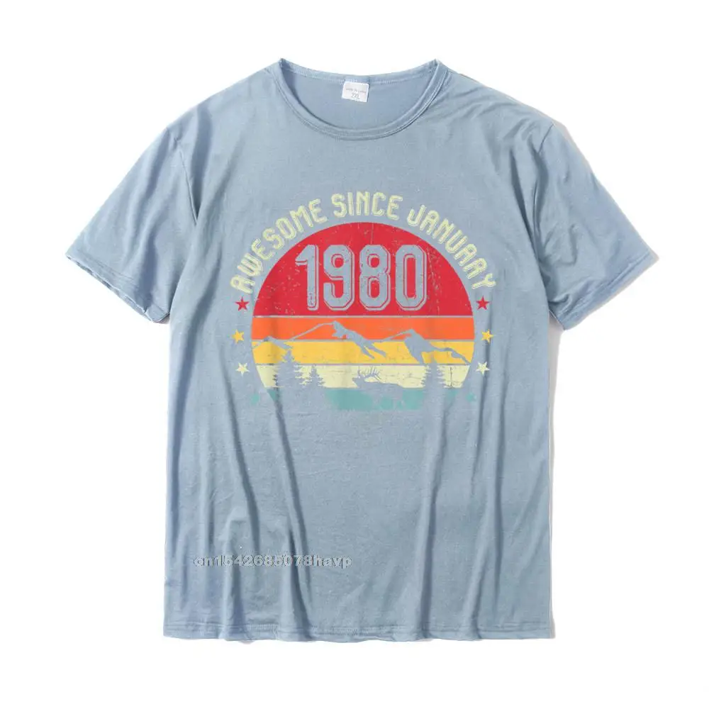 Normal T Shirt Hip hop Short Sleeve Classic O-Neck Cotton Tops Shirt Casual T-Shirt for Men Summer Fall Wholesale Awesome Since January 1980 Birthday Shirt Vintage Shirt T-Shirt__1595. light