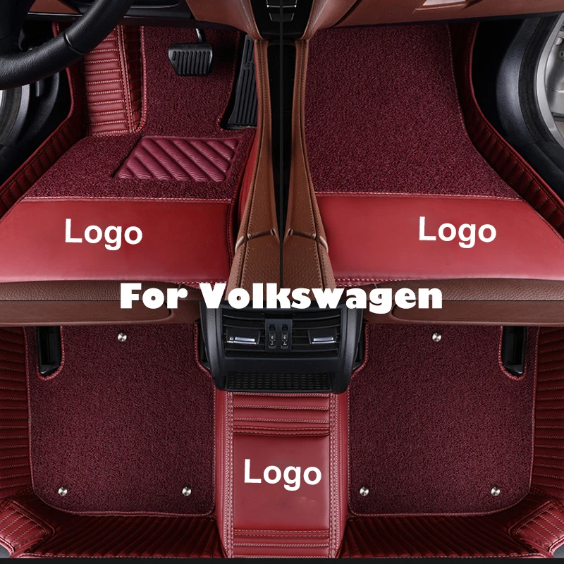 Двухслойный пользовательский автомобильный напольный коврик для VOLKSWAGEN passat cc touran Tiguan Polo sedan golf 6 sharan водонепроницаемый автомобильный коврик для ног
