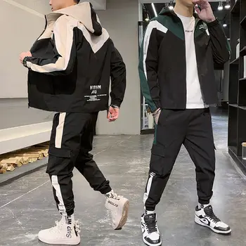 

Hoodies+Pants Set Men Tracksuit Suit Ropa Deportiva Hombre Two Piece Skirt Set Casual Sportswear Suit Ropa Hombre Long Sleeve