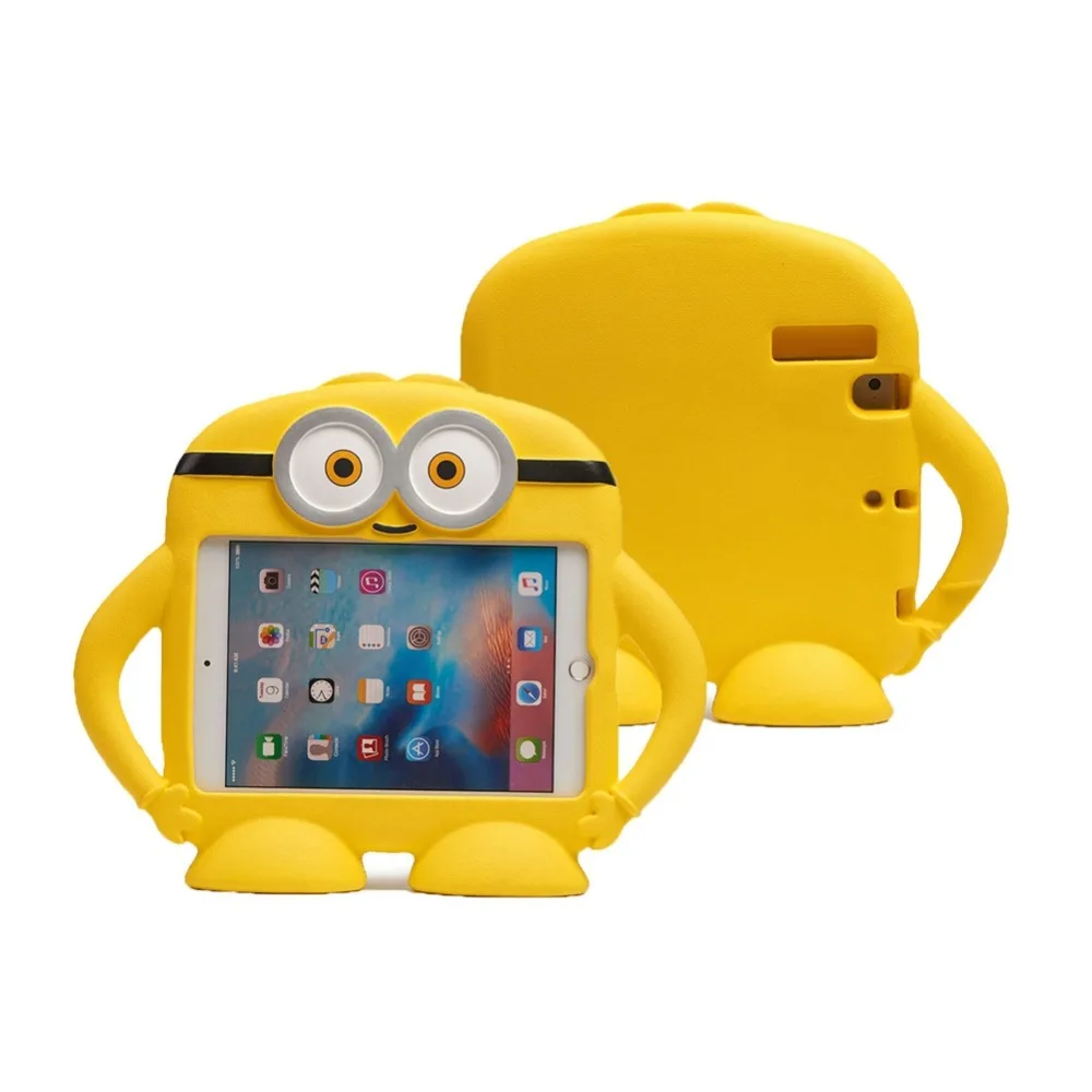 

For IPad Mini 5 2019 Silicone Cartoon EVA Shockproof Kids Safe Stand Case for IPad Mini 1 2 3 Mini 4 Tablet Cover + Pen