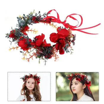 

Christmas Wreath Headband Christmas Garland Hairband Simulation Floral Headband Wreath Hair Clasp Hairband Hair Accessories