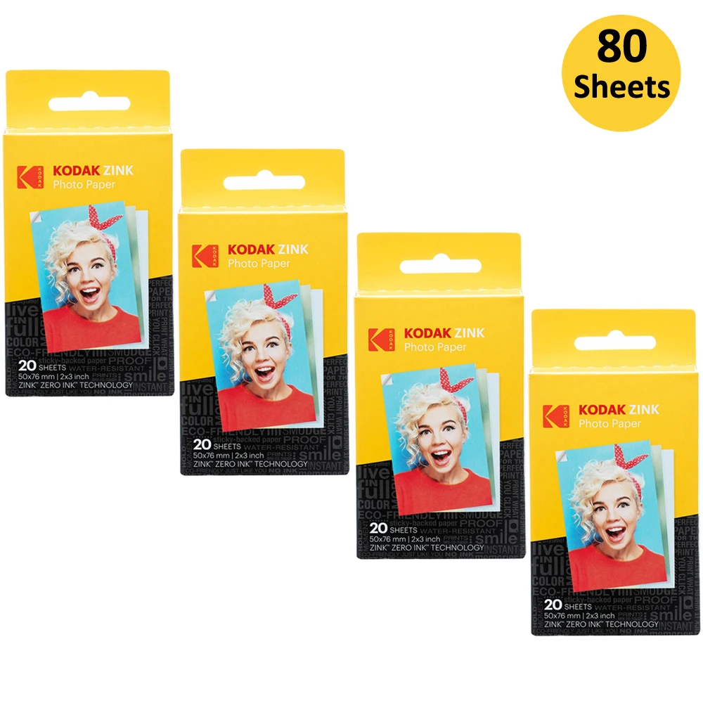 Kodak Zink Photo Paper 2 x 3 (50 Sheets) Compatible W