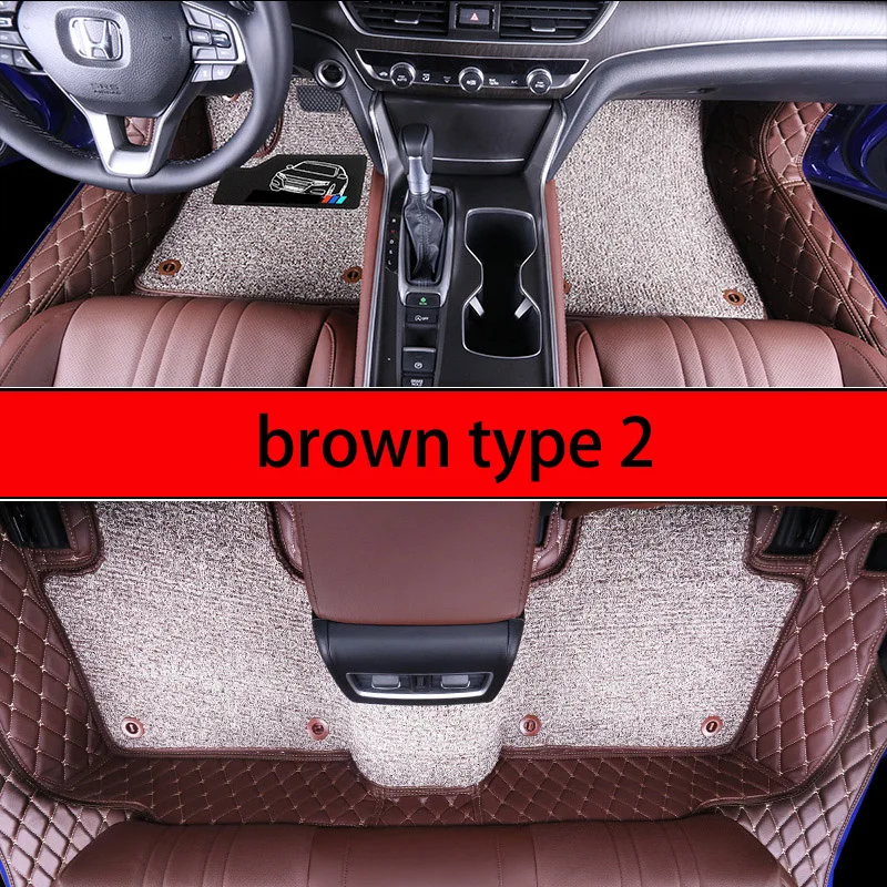 Lsrtw2017 Проводные кожаные автомобильные коврики для honda accord 10th поколения аксессуары для укладки деталей интерьера ковер - Название цвета: brown 2