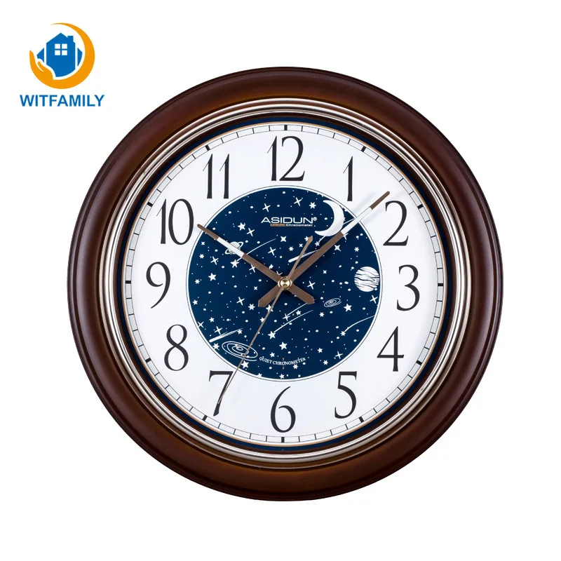 

Living Room Bedroom Modern Minimalist Fashion Round Mute Quartz Clock Creative Blue Star River Wall Clock Wall Decoration