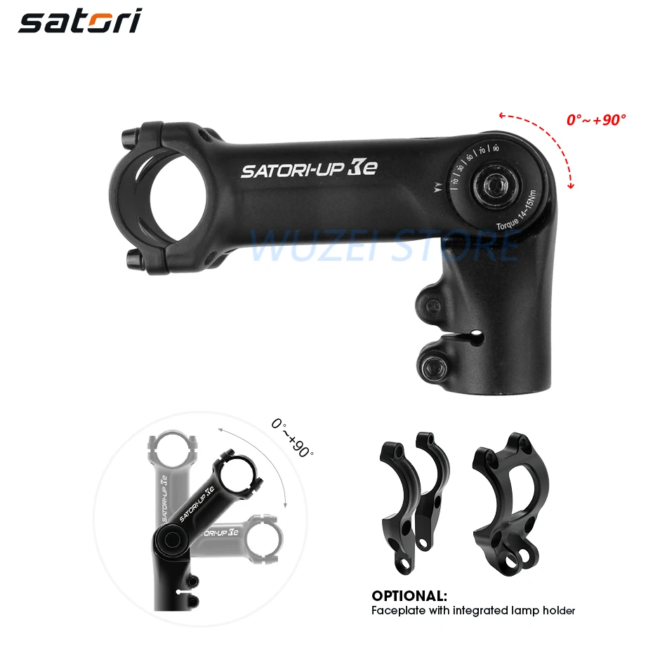SATORI Bicycle Stem 100mm High-Strength Lightweight 31.8mm Adjustable 90 Riser Stem for BMX XC MTB Mountain Bicycle part