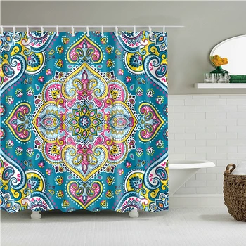 

Colorful Geometric Pattern Shower Curtains Waterproof Polyester Eco-friendly Fabric For Bathroom Gift 150*180&180*180