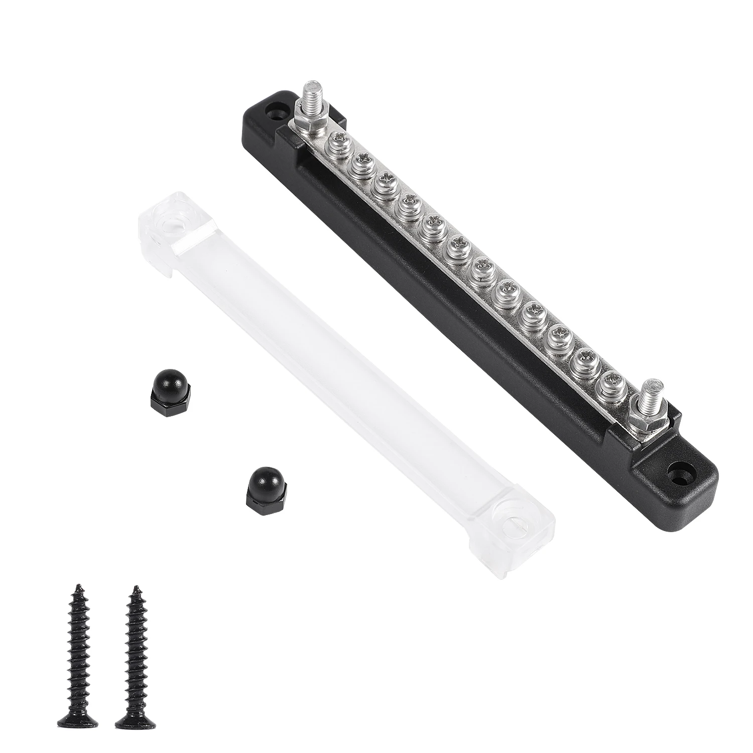 12 Terminal 130A/150A BusBar Block&Cover for Car Boat Marine Power Distribution Terminal Block M4/12 Screwsa+M6/2 Studs dropship