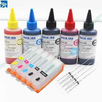 

UP PGI470 470 471 refillable ink cartridges For canon MG5740 MG6840 TS5040 TS6040 with auto reset chips + 5 x 100ML dye ink