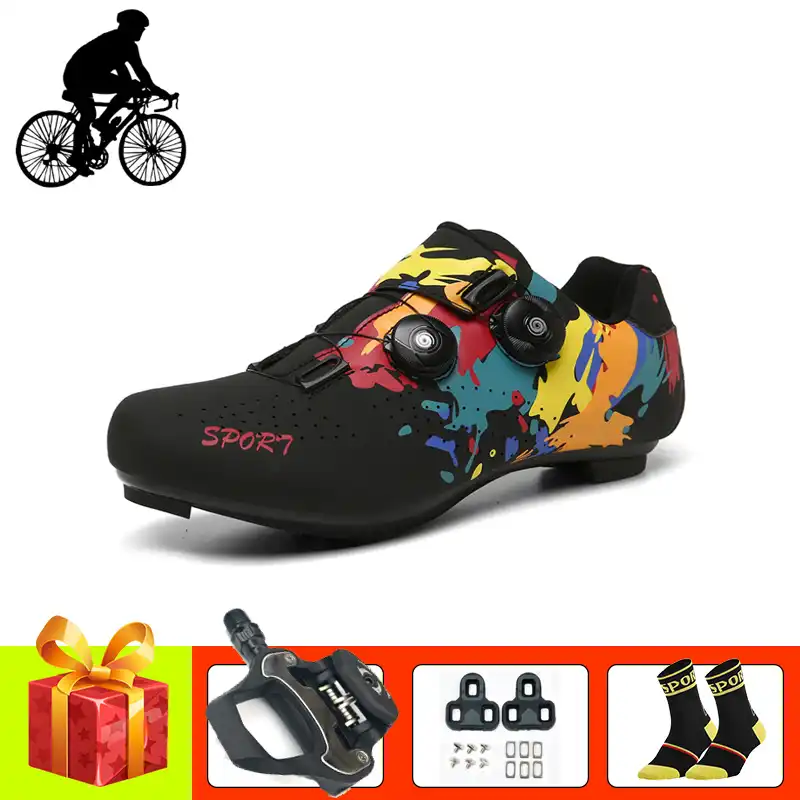 サイクリング靴スニーカーフラット男性の経路の道路サイクリング靴spd Slペダル男性自己ロック通気性自転車スニーカー サイクリングシューズ Aliexpress