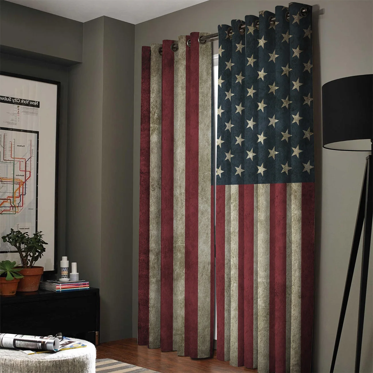 Vintage Style American Flag Room Curtains Large Window Window Blinds Living Room Curtains Bedroom Drapes Decor Kids Room Curtain 2