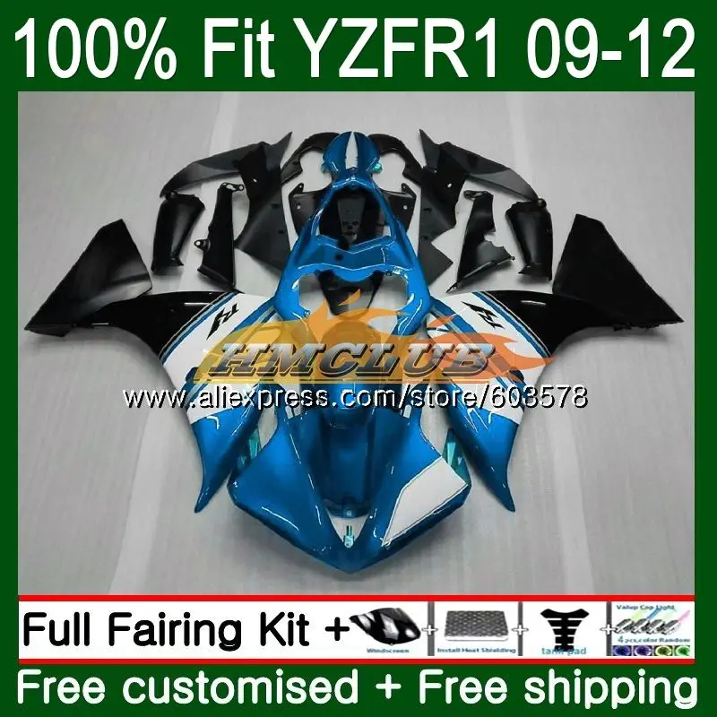 Инъекций для YAMAHA YZF-1000 YZF-R1 2009 2010 2011 2012 64CL. 10 цвет: черный, синий YZF R1 1000 R 1 YZF1000 YZFR1 09, 10, 11, 12, обтекатели