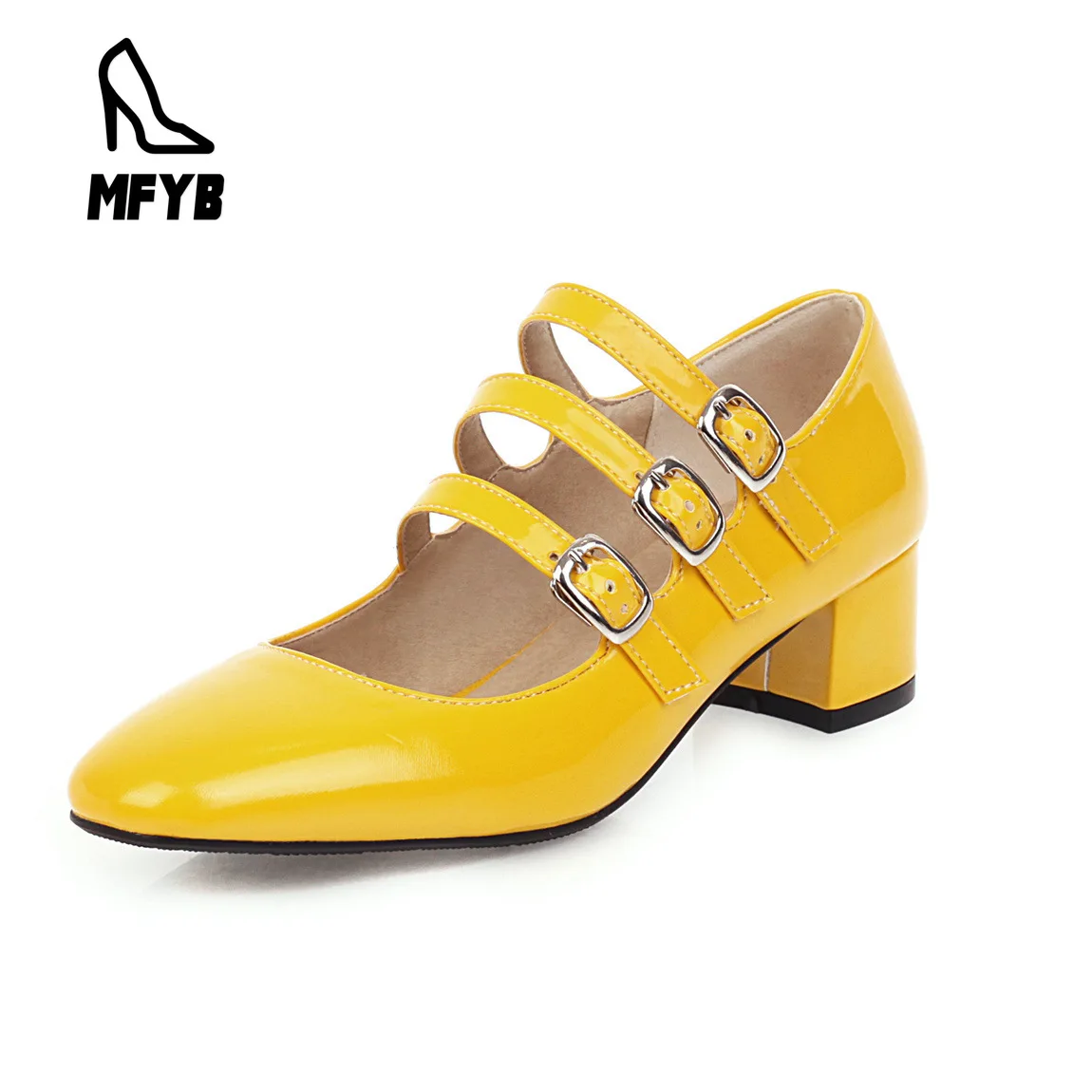 

MFYB Women's single shoes spring 2020 new comfortable mid-heel women's shoes shallow mouth 35-43 casual single shoes