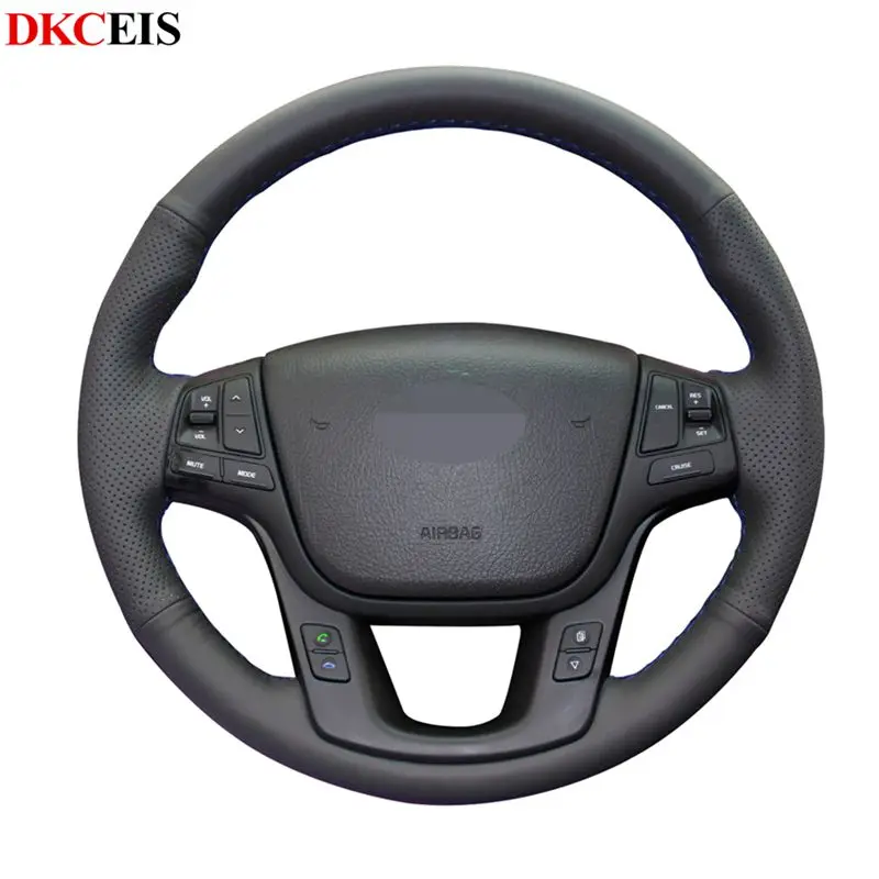 Сшитая вручную Черная мягкая искусственная кожа для Kia K7 Cadenza 2011-2015 Sorento 2009-2014 |