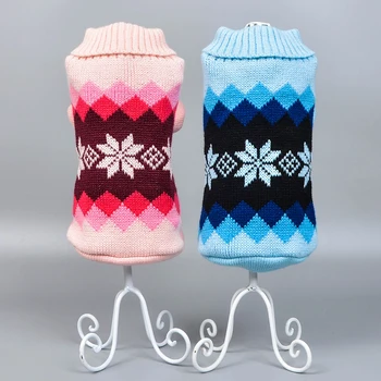 

Pet Small Dog Clothes Christmas Product for Chihuahua Dog Clothing Outfit Winter Pets Sweater Pug Clothes for Yorkie Pink Blue