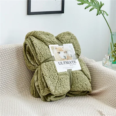 A Style Green Новое одеяло двустороннее покрывала с ягненком для кроватей для дивана Флисовое одеяло s сплошное полотенце флис cobertor casal - Цвет: A Style Green