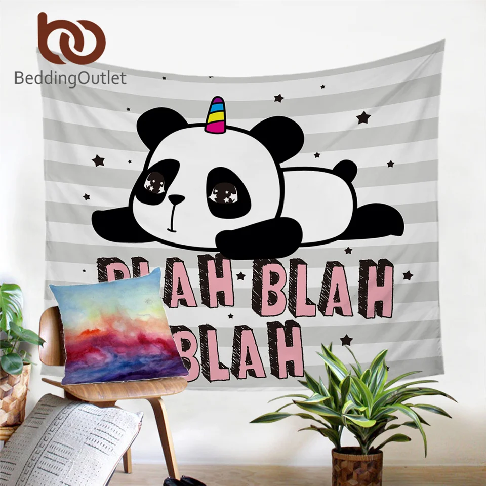 Постельное белье на выход панда Единорог Настенный Ковер мультфильм покрывала