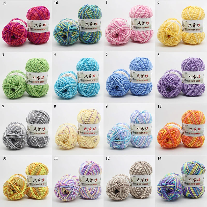 5 Shares Cotton Yarn For Hand Knit Crochet Colorful Eco Dyed Worsted Wool Thread Skin Friendly Soft Baby Cotton Cashmere Yarn Yarn Aliexpress