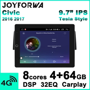 

Tesla Style 9.7" Auto-Rotatable Android 8.1 Car Multimedia Radio for Honda Civic 2016 2017 GPS DSP SPDIF Carplay Subwoofer DVR