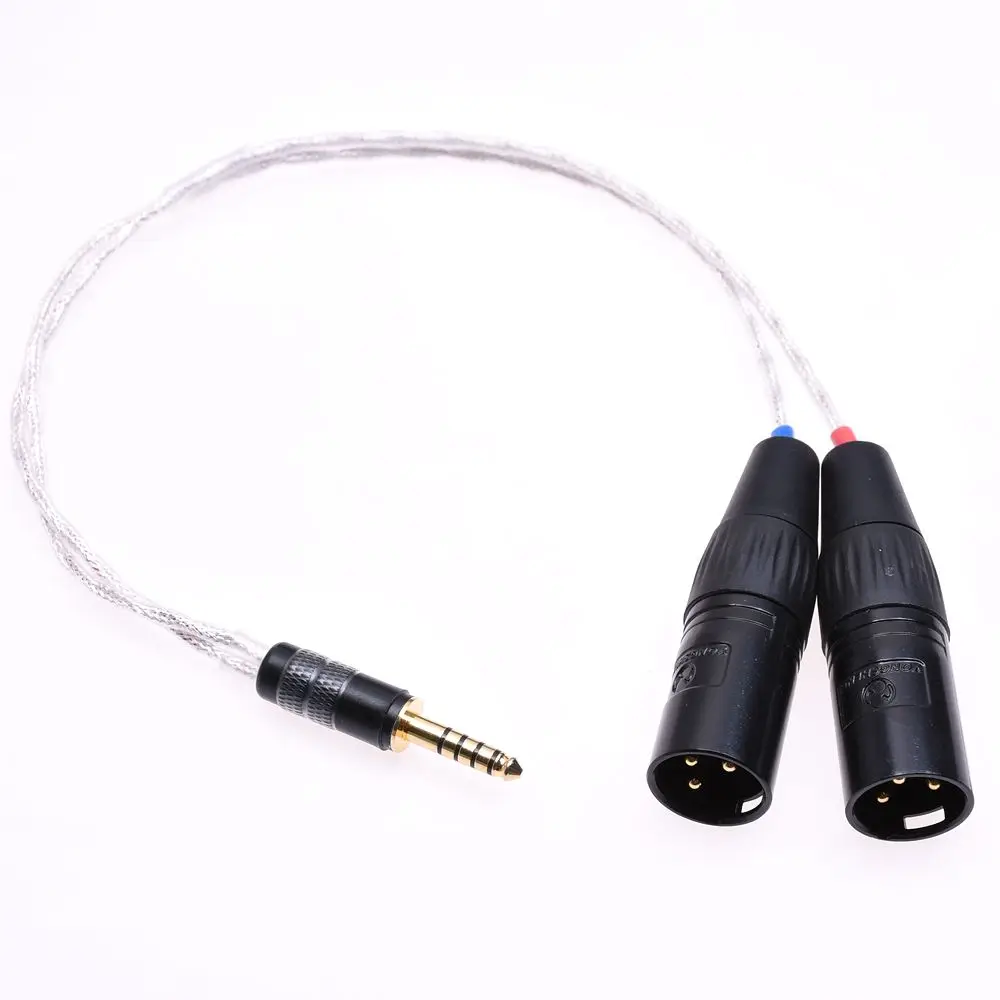 Hi-End 4 мм штекер 2 XLR 3-контактный сбалансированный аудио адаптер с серебряным