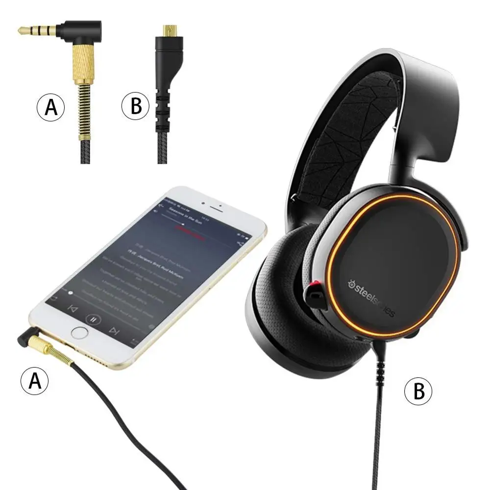 OFC Replacement Stereo Audio Cable Extension Music Cord for SteelSeries Arctis 3 5 7 9X Pro Wireless Gaming Headphone Headset
