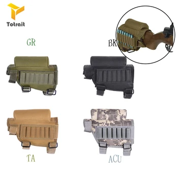 

TOtrait Adjustable Outdoor Tactical Butt Stock Rifle Cheek Rest Pouch Bullet Holder Nylon Riser Pad Ammo Cartridges Bag